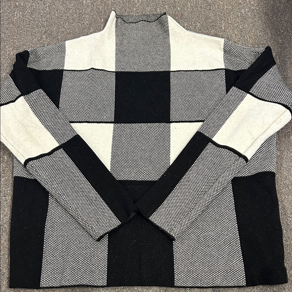 Tahari Black and White Cowl Neck Sweater